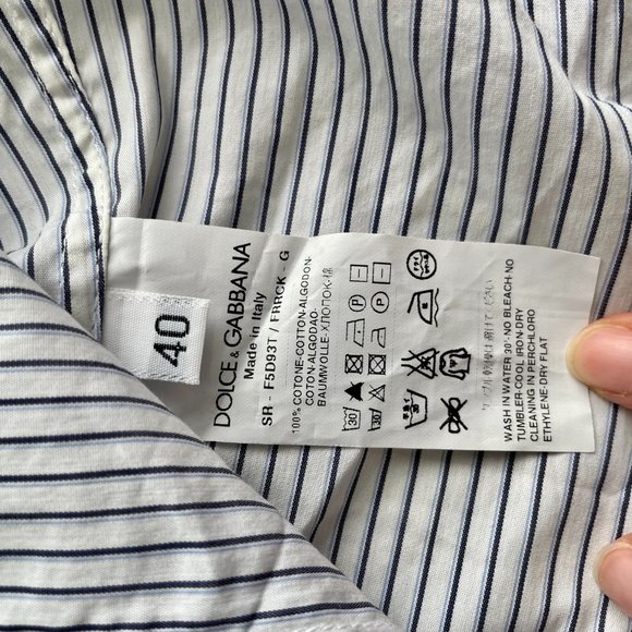 Dolce & Gabbana -Shirt - Size IT 40 - Light grey stripes   - EUC - Picture 4 of 4